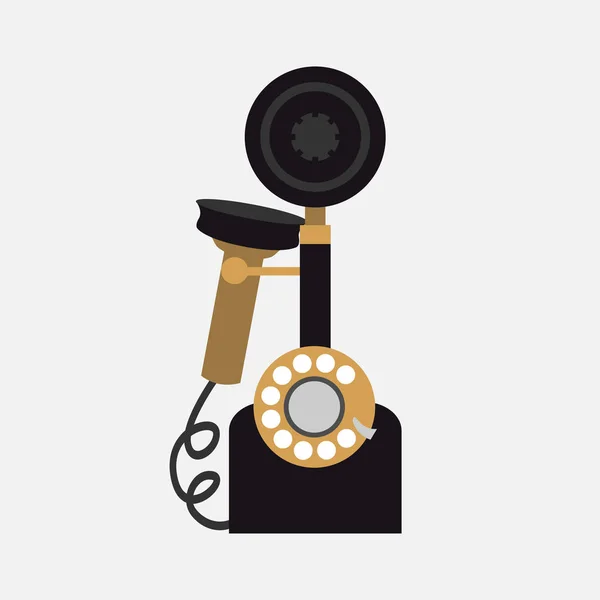 Vintage telefoon op witte achtergrond, vector — Stockvector