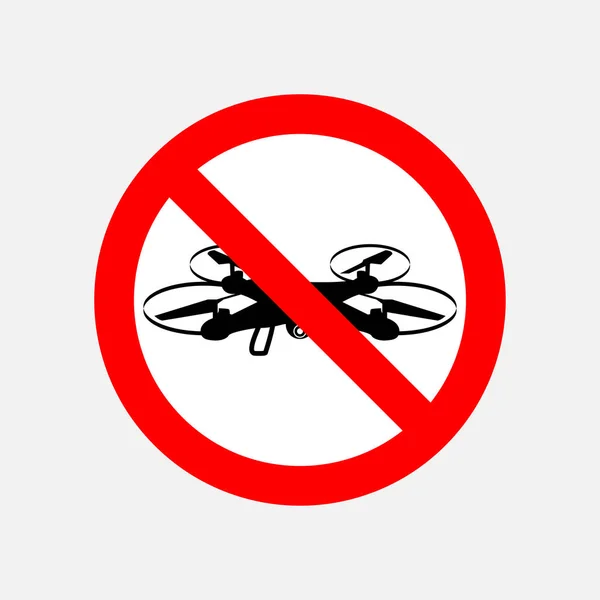 Verbotsschild - keine Drohne, isoliert auf weiß — Stockvektor
