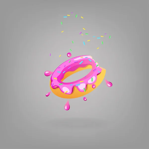 Donut de azúcar Vector icono de la ilustración símbolo — Vector de stock