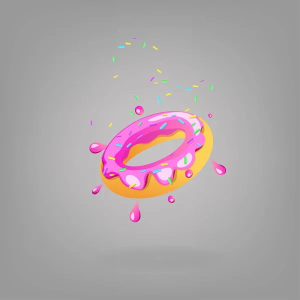 Suiker donut Vector Illustratie pictogram symbool — Stockvector