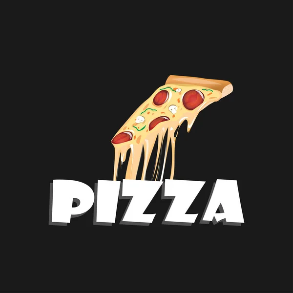 Skiva av pepperoni pizza, vektor — Stock vektor