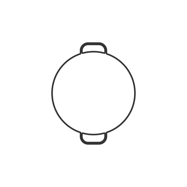 Pan koken, vector lijn ontwerp pictogram — Stockvector