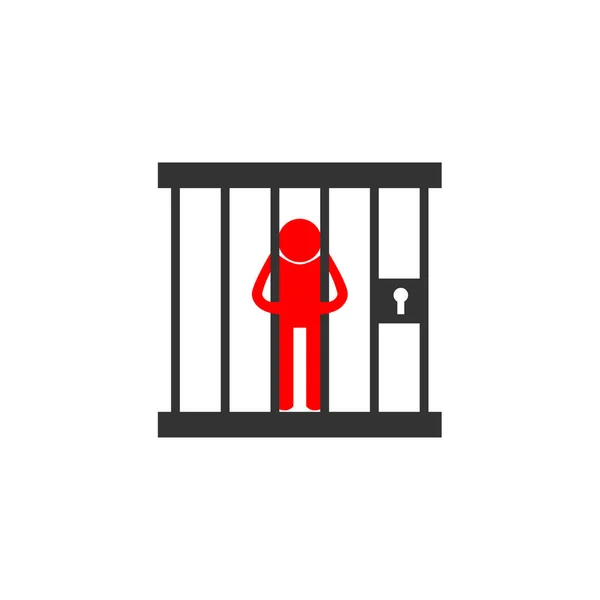 Więzień w więzieniu, symbol na białym tle — Wektor stockowy
