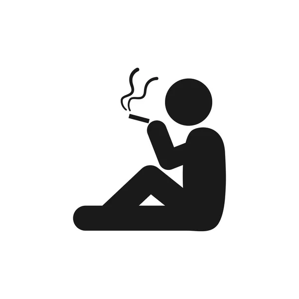 喫煙者、白い背景の上のシンボル — ストックベクタ