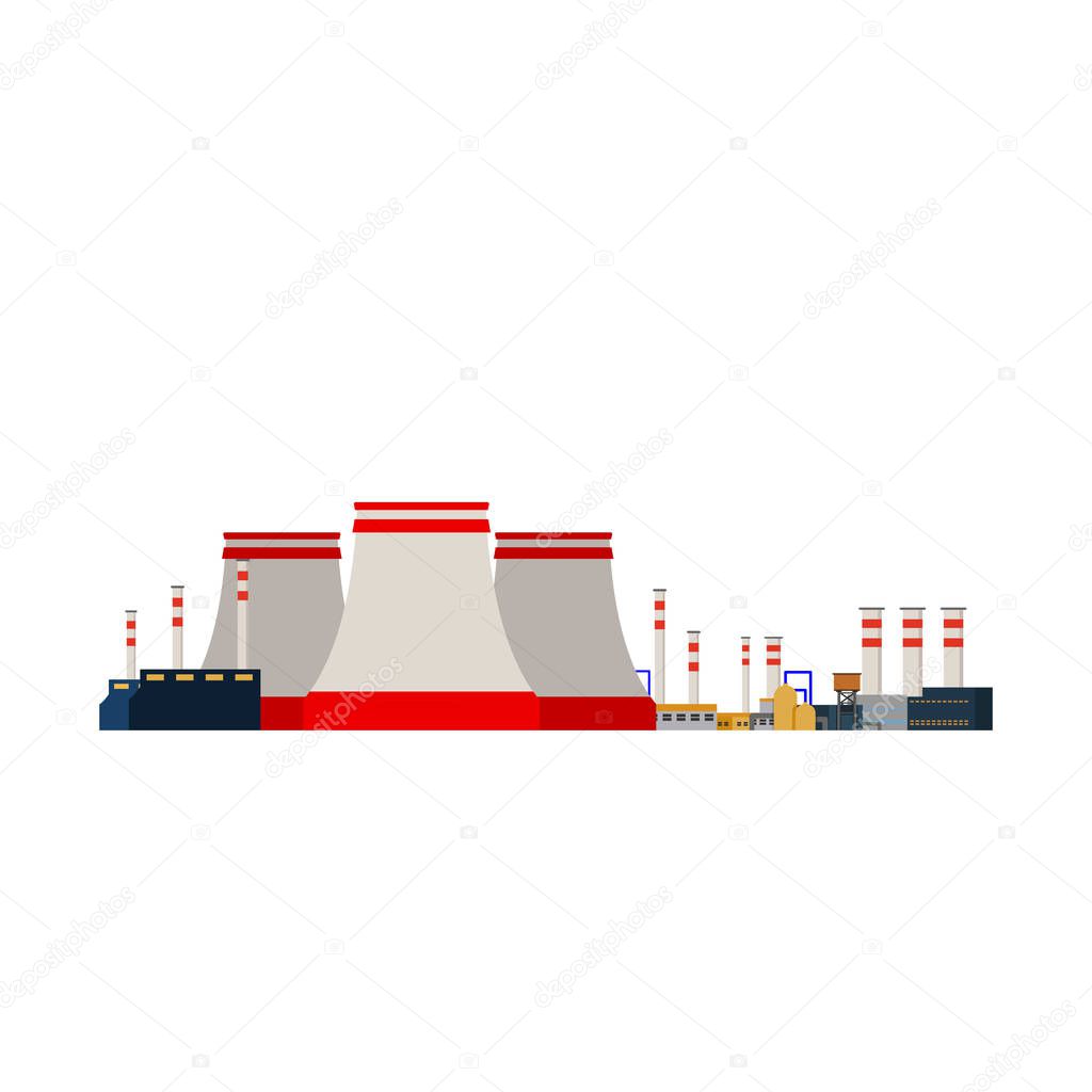 Factory Industrial Buildings Power plants vector