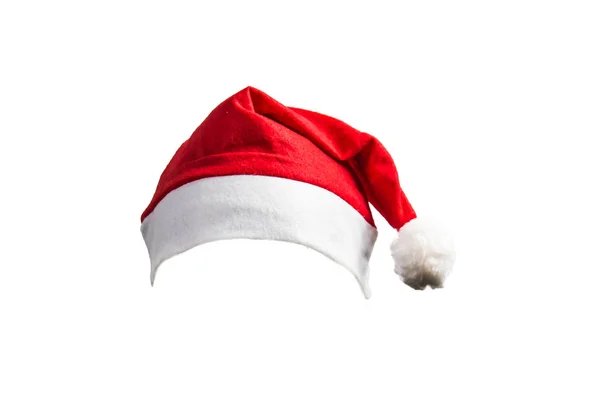 Chapéu de natal no fundo branco — Fotografia de Stock