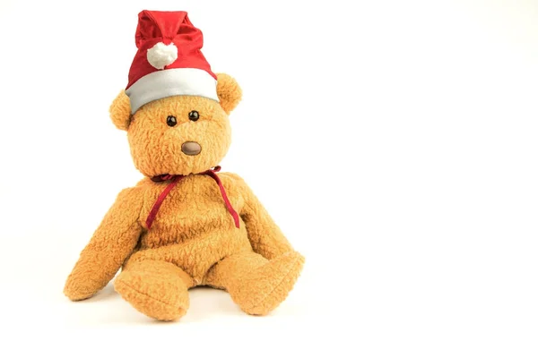 Weihnachtsmütze mit Teddybär — Stockfoto