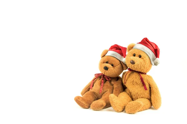 Kerstmuts met teddybeer — Stockfoto