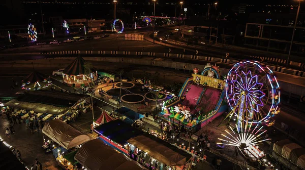 Zdjęcia lotnicze z Świątynia Festiwal w Tajlandii — Zdjęcie stockowe