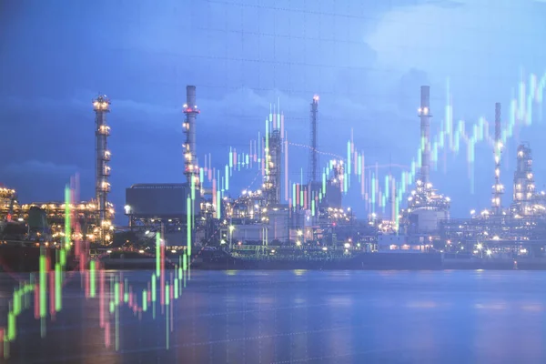 有烛台图背景、商业和网络的炼油厂 — 图库照片