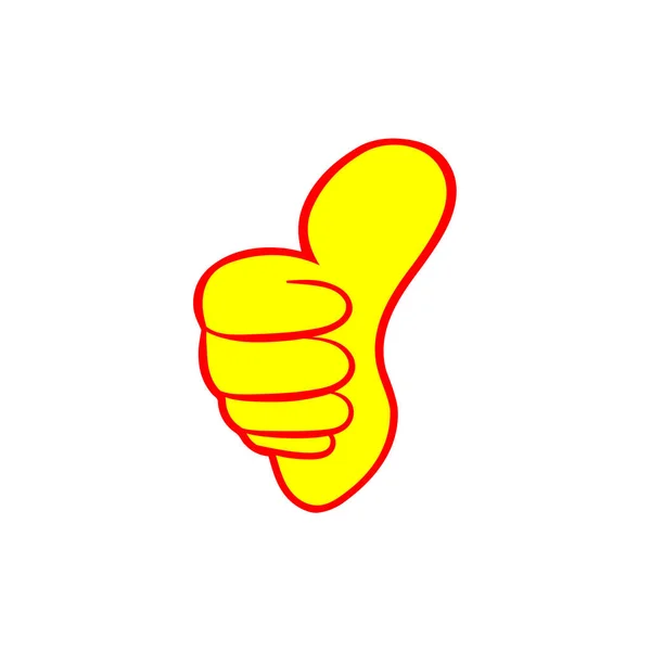 Pulgar Hacia Arriba Icono Vector Sobre Fondo Blanco — Vector de stock