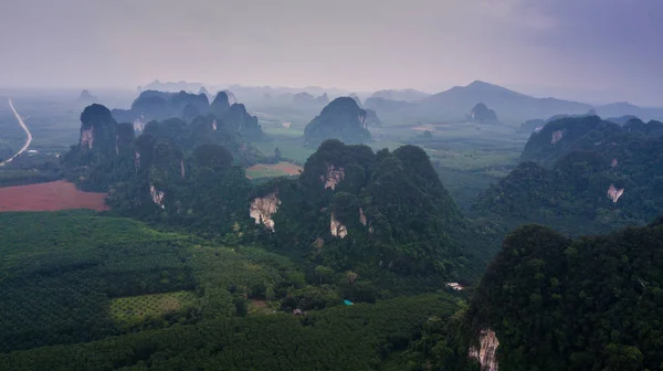 Aerial view landscape of  Mountain in Krabi Thailand — Stock Photo, Image