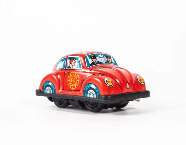Car tin toy  on  white background — Stock Photo, Image