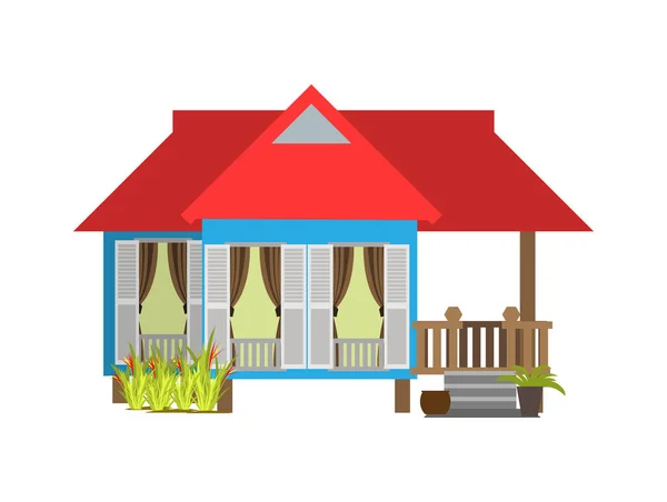 Home Local Small Home White Background — Stock Vector