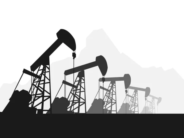 石油泵石油钻机能源工业机 — 图库矢量图片