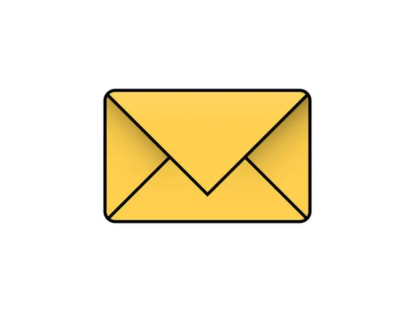 白色背景的黄色信封邮件 — 图库矢量图片