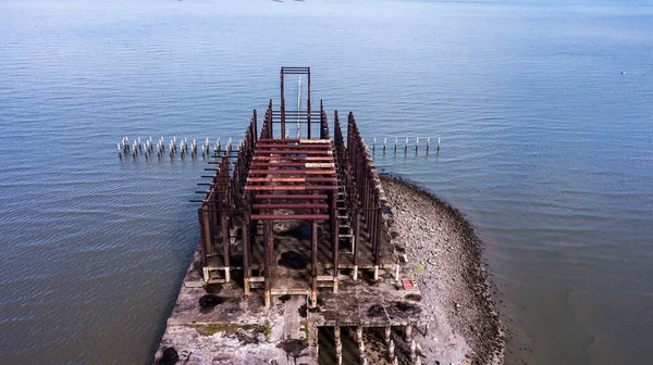 Vue Angle Élevé Photographie Aérienne Bâtiments Abandonnés Maisons Abandonnées — Photo