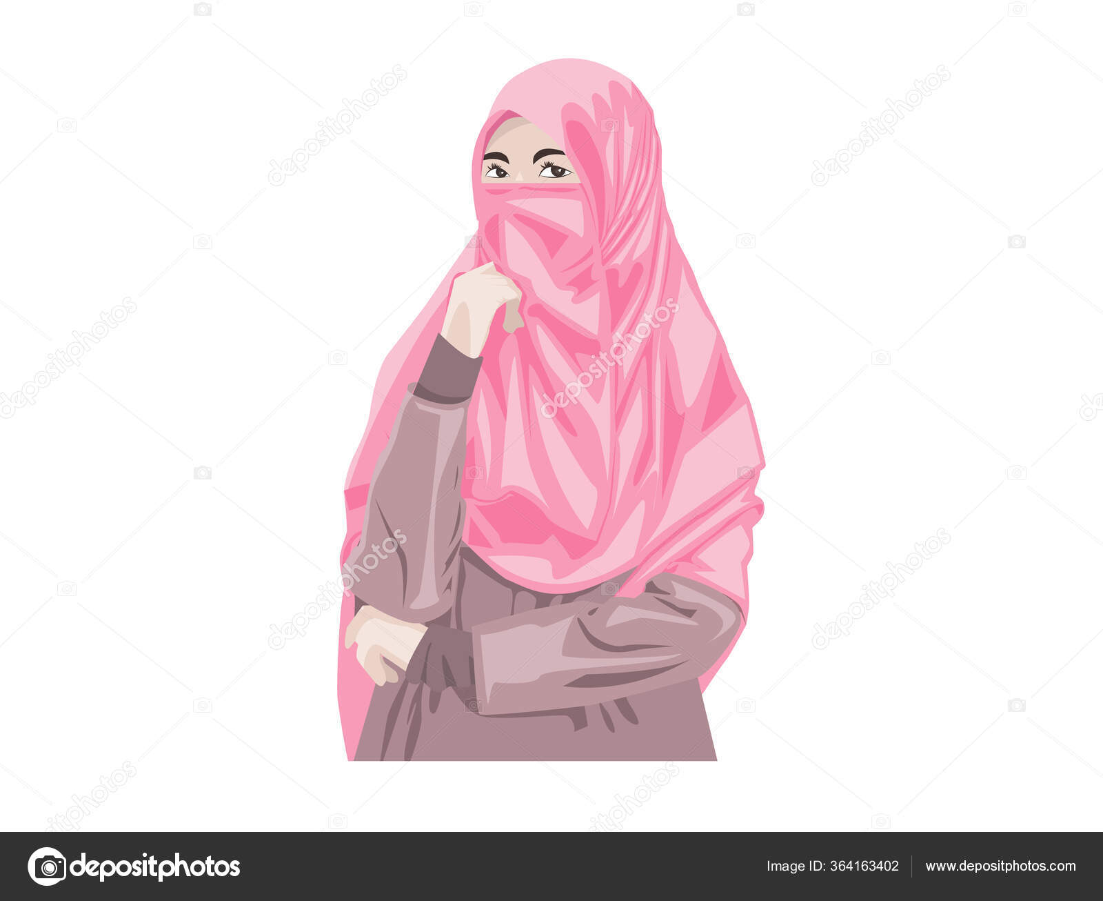 Beautiful Muslim Women Niqab Cartoon Islamic Women Niqab Stock Vector Image  by ©meenstockphoto@ #364163402