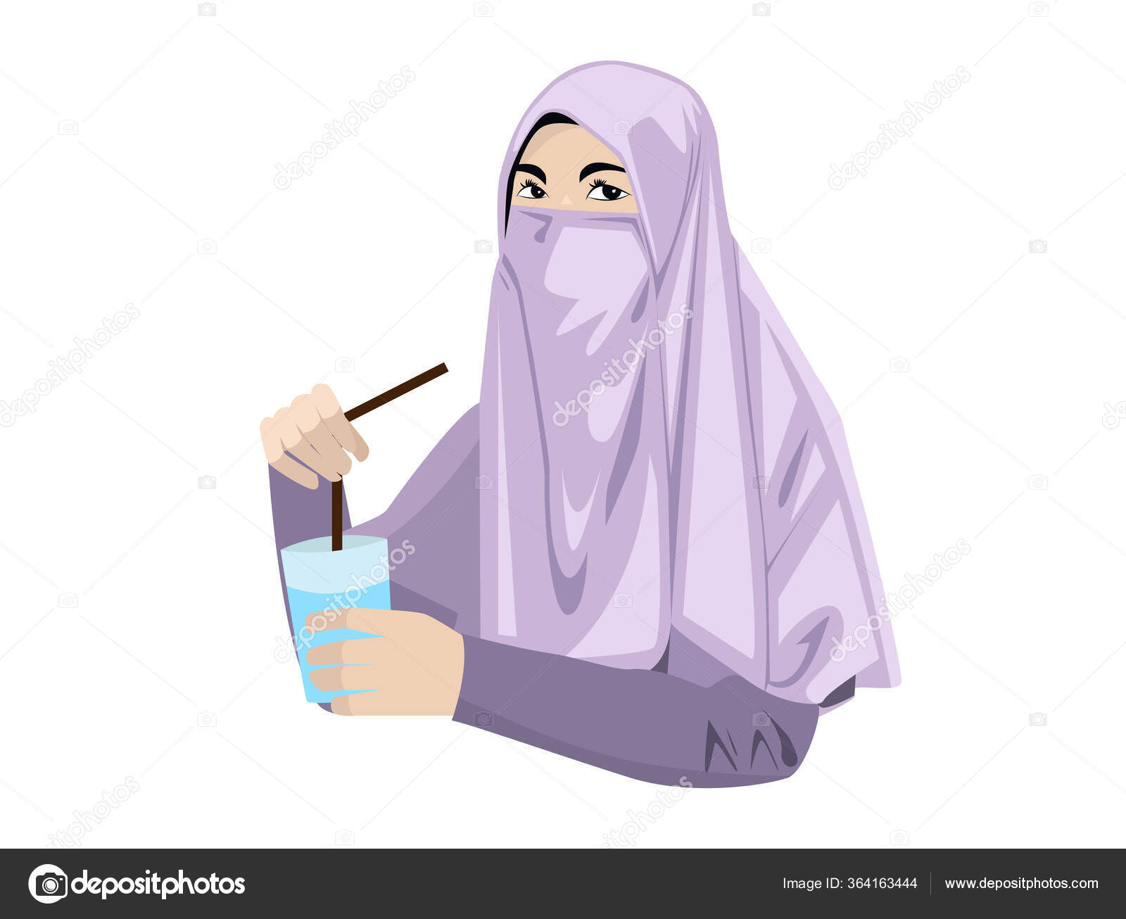 Beautiful Muslim Women Niqab Cartoon Islamic Women Niqab Stock Vector Image  by ©meenstockphoto@ #364163444