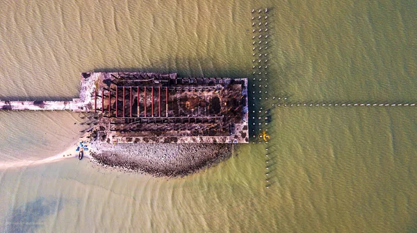 Hoge Hoekaanzicht Luchtfoto Van Verlaten Gebouwen Verlaten Huizen — Stockfoto