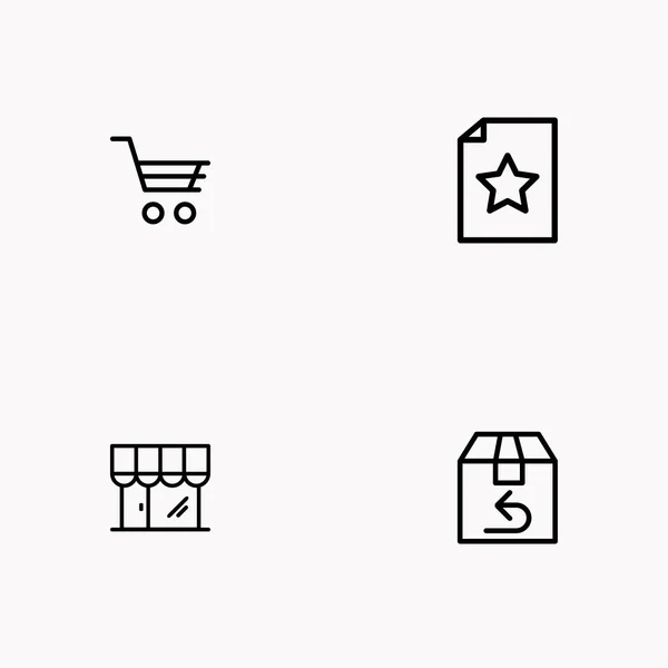 E-commerce line icon set — Stock Vector