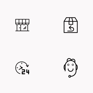 E-ticaret satır Icon set