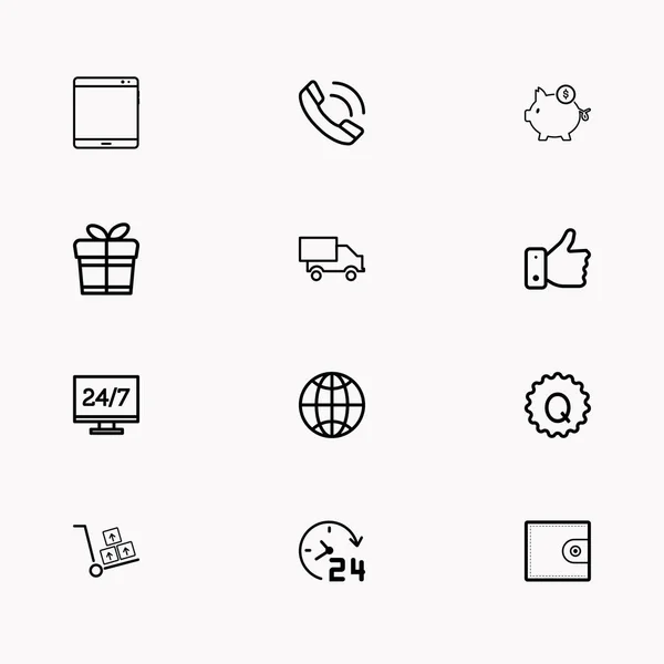 E-commerce line icon set — Stock Vector