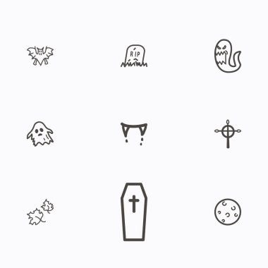 Cadılar Bayramı simgeler vektör kümesi