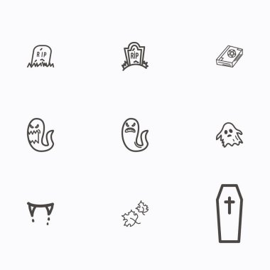 Cadılar Bayramı simgeler vektör kümesi