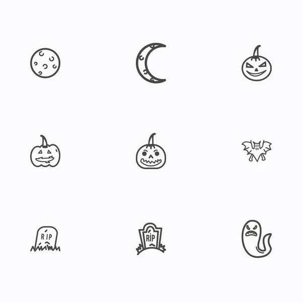 Set of halloween icons vector — Stock Vector