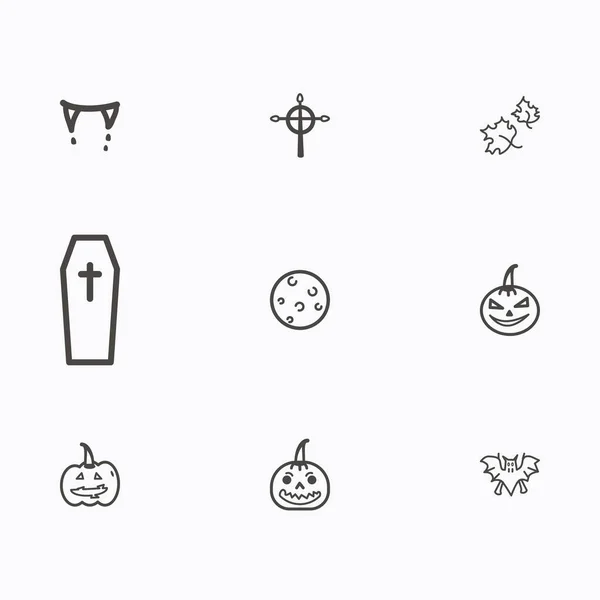 Sada Halloween vektorové ikony — Stockový vektor