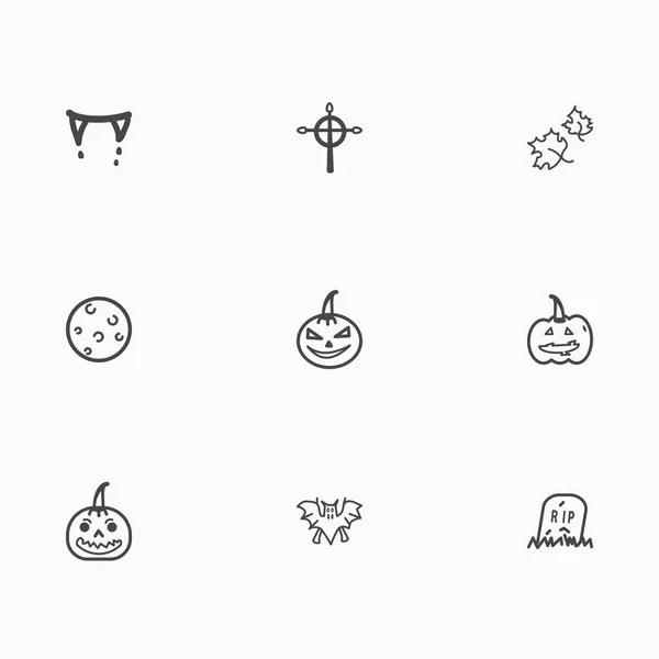 Set di icone di Halloween vettore — Vettoriale Stock