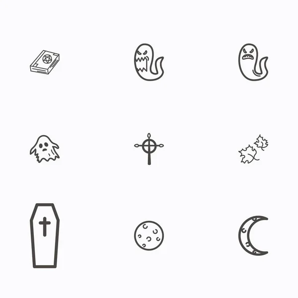 Conjunto de iconos de Halloween vector — Vector de stock