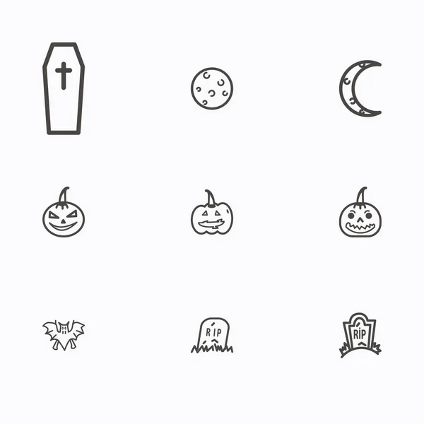 Set von Halloween-Symbolen Vektor — Stockvektor