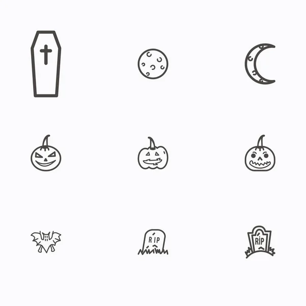 Conjunto de ícones de Halloween vetor —  Vetores de Stock