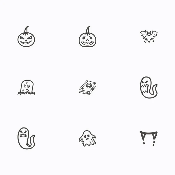 Set of halloween icons vector — Stock Vector