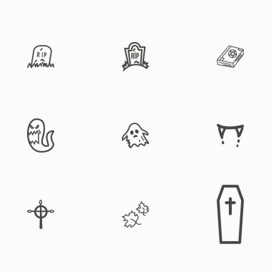 Cadılar Bayramı simgeler vektör kümesi