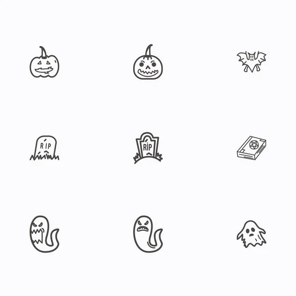 Conjunto de iconos de Halloween vector — Vector de stock