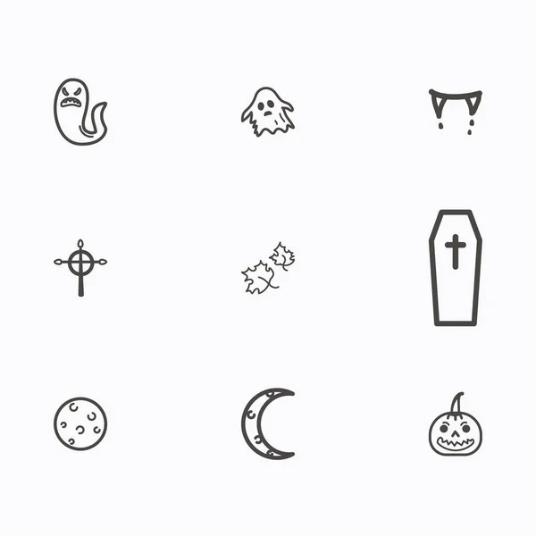 Set di icone di Halloween vettore — Vettoriale Stock