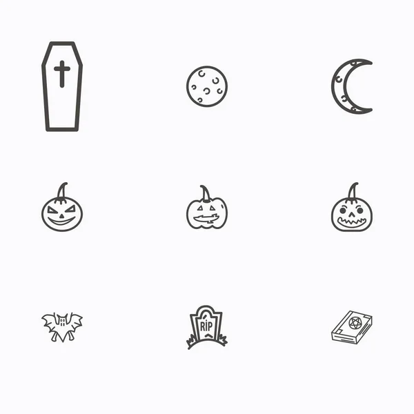 Sada Halloween vektorové ikony — Stockový vektor