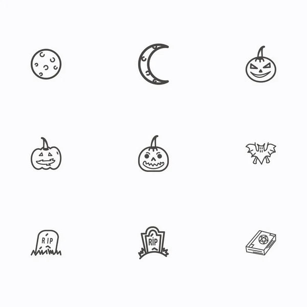 Set di icone di Halloween vettore — Vettoriale Stock