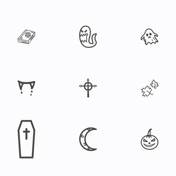 Conjunto de iconos de Halloween vector — Vector de stock