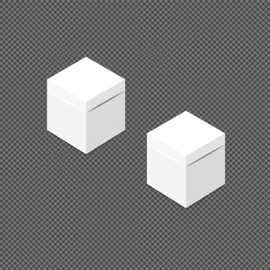 Beyaz kare kutu. Karton kutu, konteyner, ambalaj. 