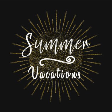 Yaz tatillerini. Altın glitter arka plan