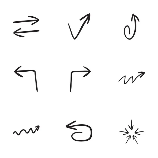 9个手绘箭头图标集 — 图库矢量图片