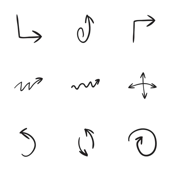 9个手绘箭头图标集 — 图库矢量图片