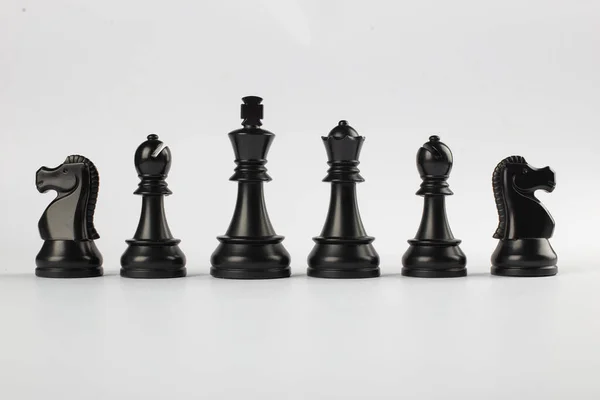 Figuras negras poderosas aisladas sobre fondo blanco — Foto de Stock