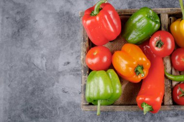 Taze ve biyolojik ürünler. Üst görünüm.