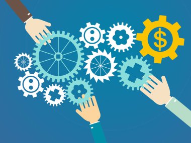 ekip çalışması kavramı - eller ve Dişliler