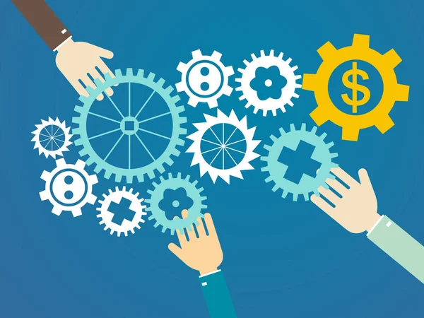 ekip çalışması kavramı - eller ve Dişliler